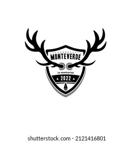 Deer Antler On Shield For Remember the Hunt Adventure Logo