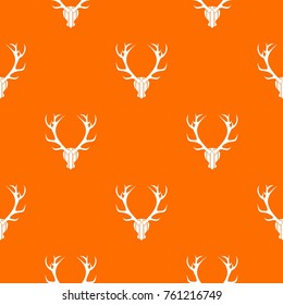 Deer antler pattern repeat seamless in orange color for any design. Vector geometric illustration