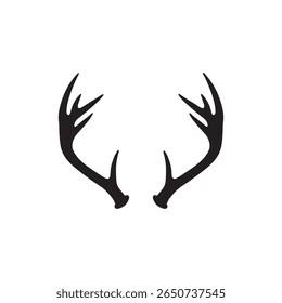 Design de ilustração plana vetor de silhueta de chifre de veado.