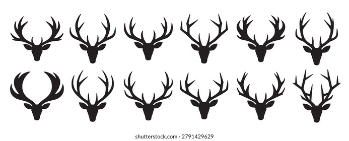 deer antler silhouettes on white