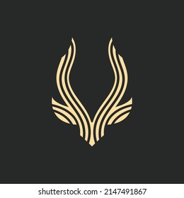 deer antler simple luxury icon vector illustration template design