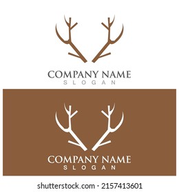 deer antler simple luxury icon vector illustration template design