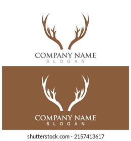 deer antler simple luxury icon vector illustration template design