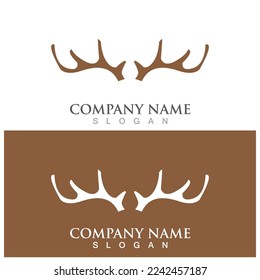 deer antler simple luxury icon vector illustration template design