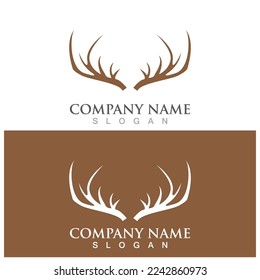 deer antler simple luxury icon vector illustration template design