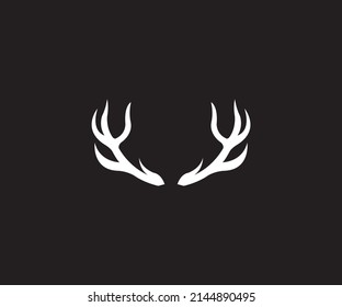 deer antler vector icon on white, vector illustration, isolated on black background