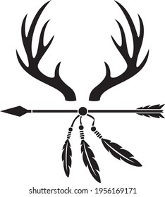 Deer antlers and arrow vector