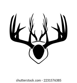 deer antlers black and white logo icon