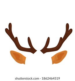 Deer Antlers and ears. Funny selfie photo mask