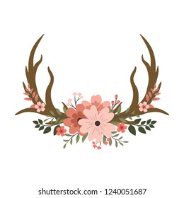 Deer antlers floral