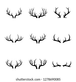 deer antlers and horn vector set