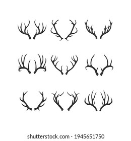 Deer antlers icon set vector illustration