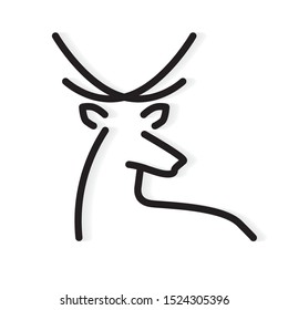 deer with antlers icon- vector illustration