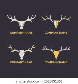 Deer antlers illustration design for logo and mascot template 