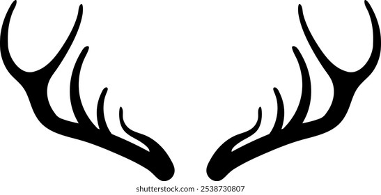 Deer antlers isolated on transparent background. Vector illustration