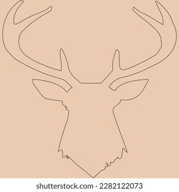 A deer antlers line art coloring page. This is an editable vector eps file.