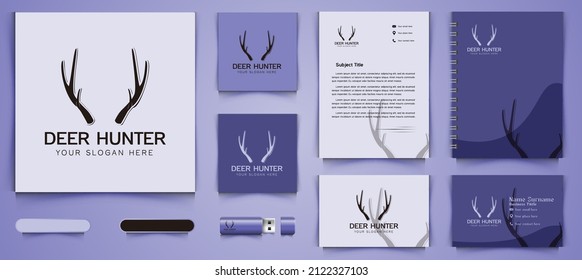 deer antlers logo and business branding template Designs Inspiration Isolated on White Background