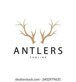 Deer Antlers Logo Design Hunter Antlers Forest Animal Symbol Illustration