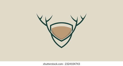 deer antlers logo design with simple concept