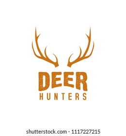 deer antlers logo illustration vector and outdoor 