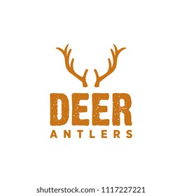 deer antlers logo illustration vector and outdoor 