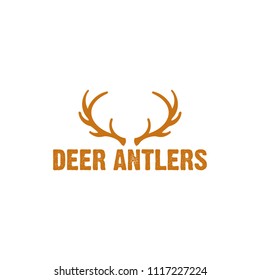 deer antlers logo illustration vector and outdoor 