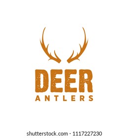 deer antlers logo illustration vector and outdoor 