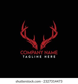 Deer Antlers Logo inspiration. black background.
