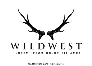 Deer Antlers Logo inspiration with rustic and vintage style