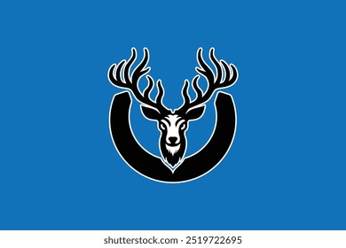 Logotipo da Deer Antlers | Emblema de cervo com chifres elegante para logotipos, vestuário e marcas de exterior | Natureza e Wildlife Vetor Design