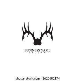 Deer Antlers Logo Template Illustration Design.