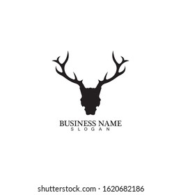 Deer Antlers Logo Template Illustration Design.