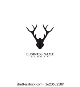 Deer Antlers Logo Template Illustration Design.