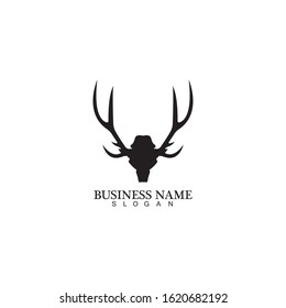 Deer Antlers Logo Template Illustration Design.