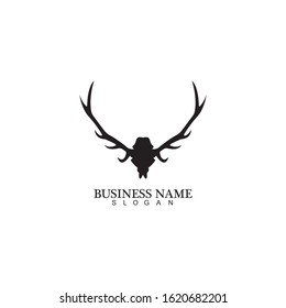 Deer Antlers Logo Template Illustration Design.