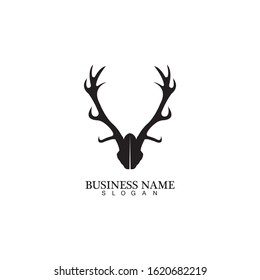Deer Antlers Logo Template Illustration Design.