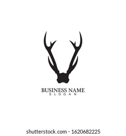 Deer Antlers Logo Template Illustration Design.