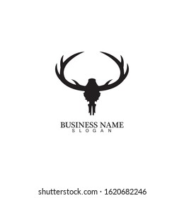 Deer Antlers Logo Template Illustration Design.