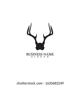 Deer Antlers Logo Template Illustration Design.