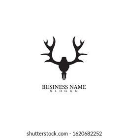Deer Antlers Logo Template Illustration Design.