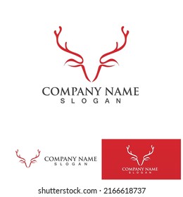 Deer Antlers Logo Template Illustration Design.