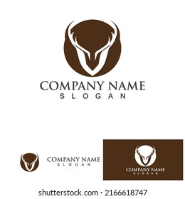Deer Antlers Logo Template Illustration Design.