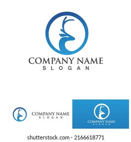 Deer Antlers Logo Template Illustration Design.