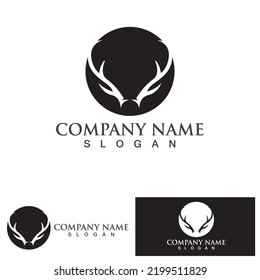 Deer Antlers Logo Template Illustration Design.