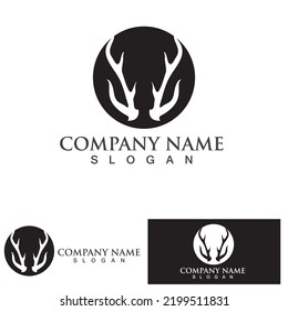 Deer Antlers Logo Template Illustration Design.