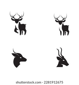 Deer Antlers Logo Template Illustration Design.