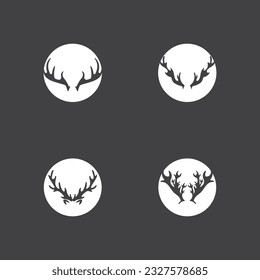 Deer Antlers Logo Template Illustration Design