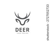 deer antlers logo vector illustration line deer logo template icons