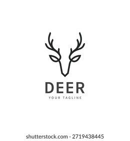 Hirschgeweih Logo Vektorgrafik Linie Hirsch Logo Schablone Symbole