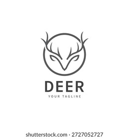 Hirschgeweih Logo Vektorgrafik Linie Hirsch Logo Schablone Symbole